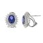 Pendientes omega con cristal azul zafiro de Salvatore Plata
